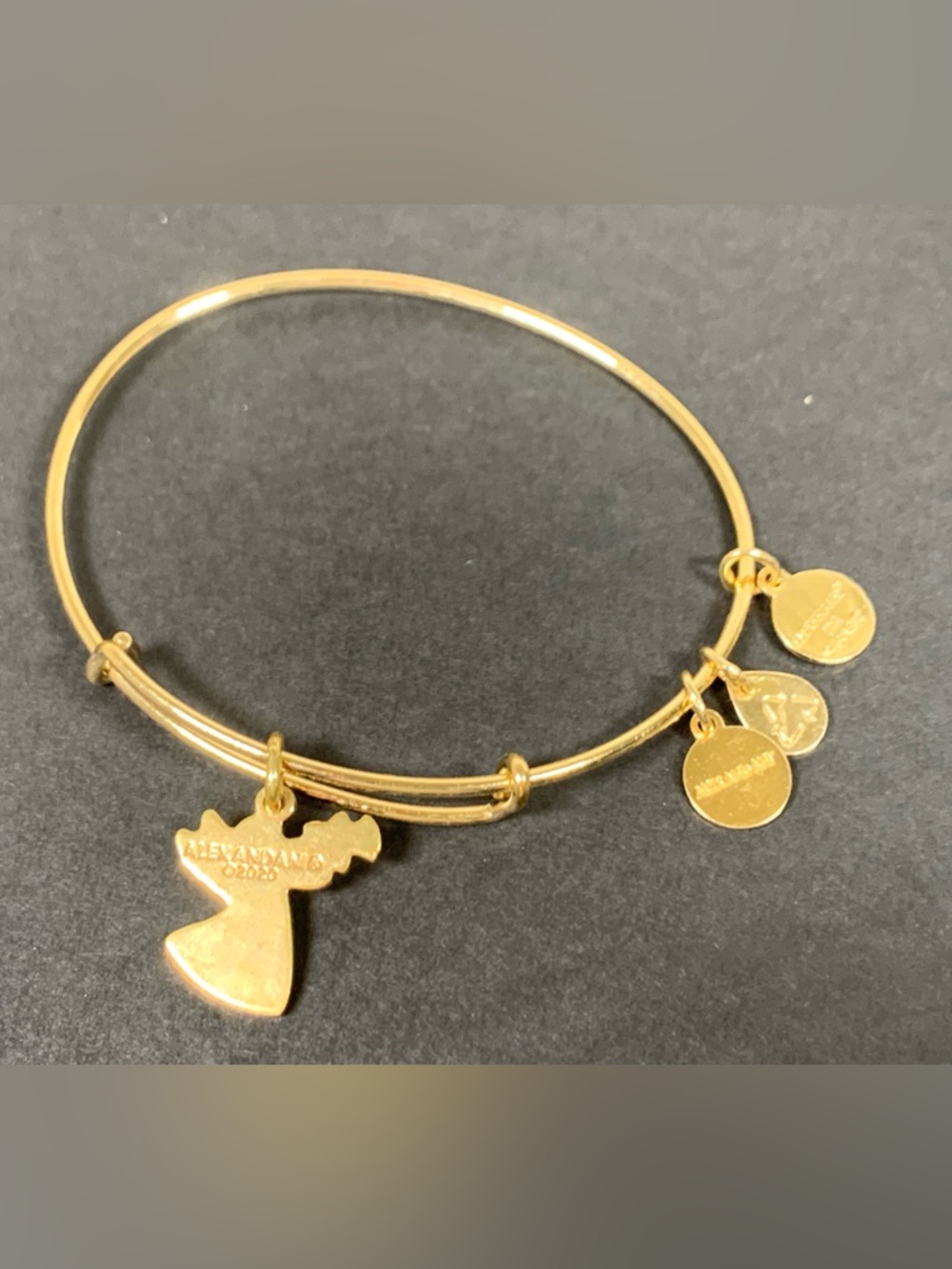 Alex and Ani Gold Tone Bangle Bracelet Guardian Angel Charm - Picture 4 of 6
